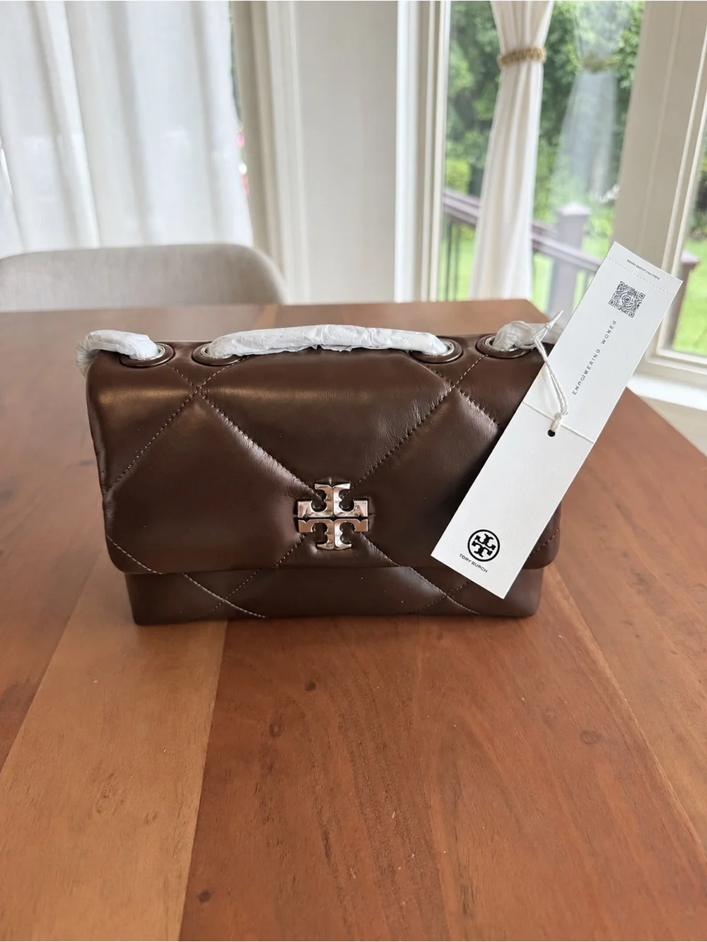 🤎✨ TRENDING NWT Tory Burch Small Kira Diamond Quilt Bag Cocoa MSRP $575